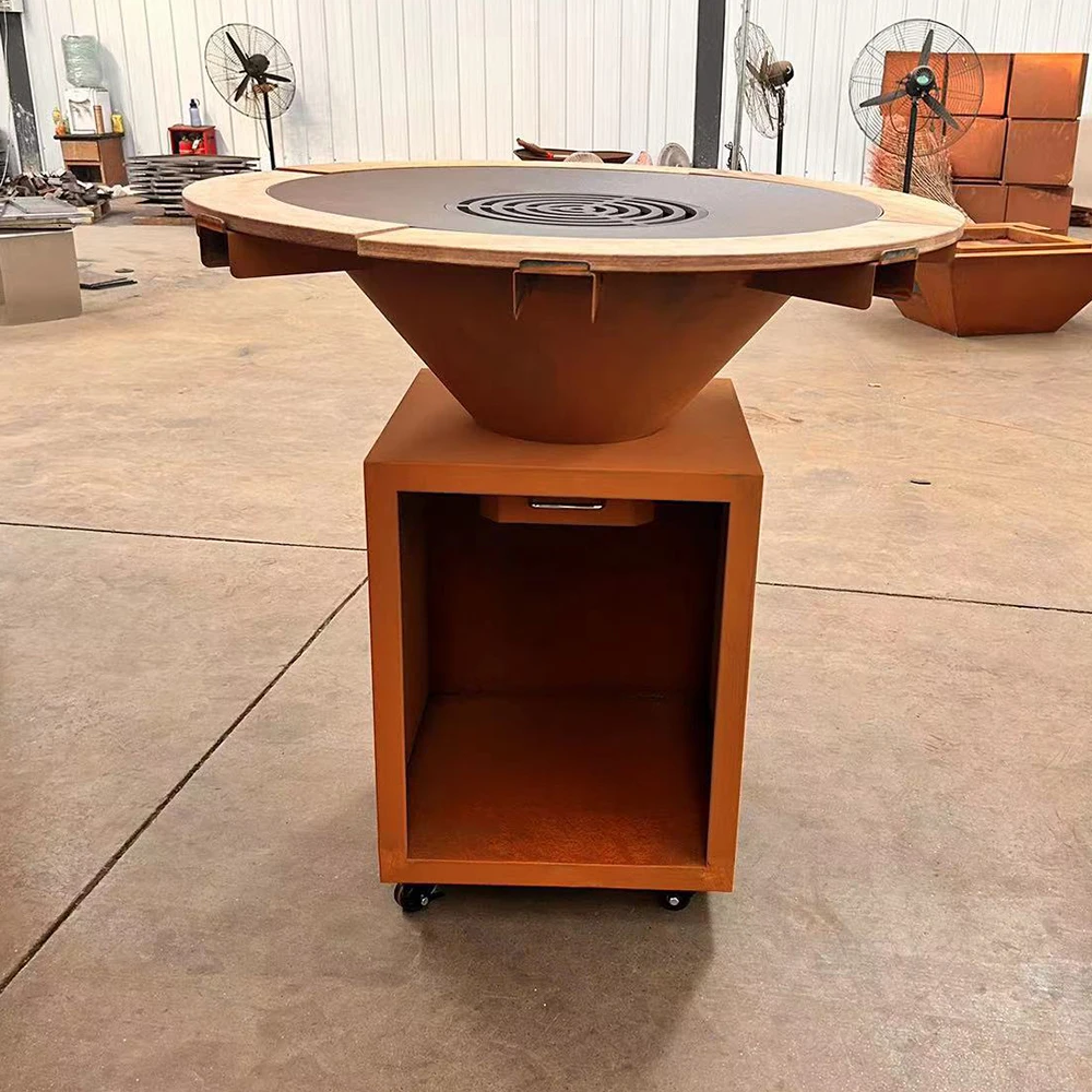 Corten Steel Garden Bbq Grill Outdoor Bbq Grills Corten Steel Brasero Fire Pit Corten Bbq