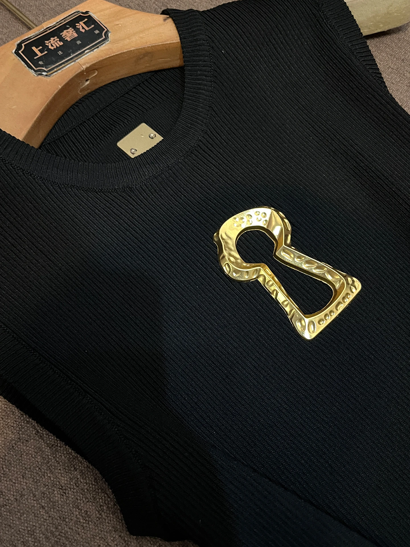 Hoge Taille Split Metaal Versierd Slim Fit Bodycon Dr Pendelen Sle Dames Faion 2025 Herfst Winter Nieuwe Collectie OK 286