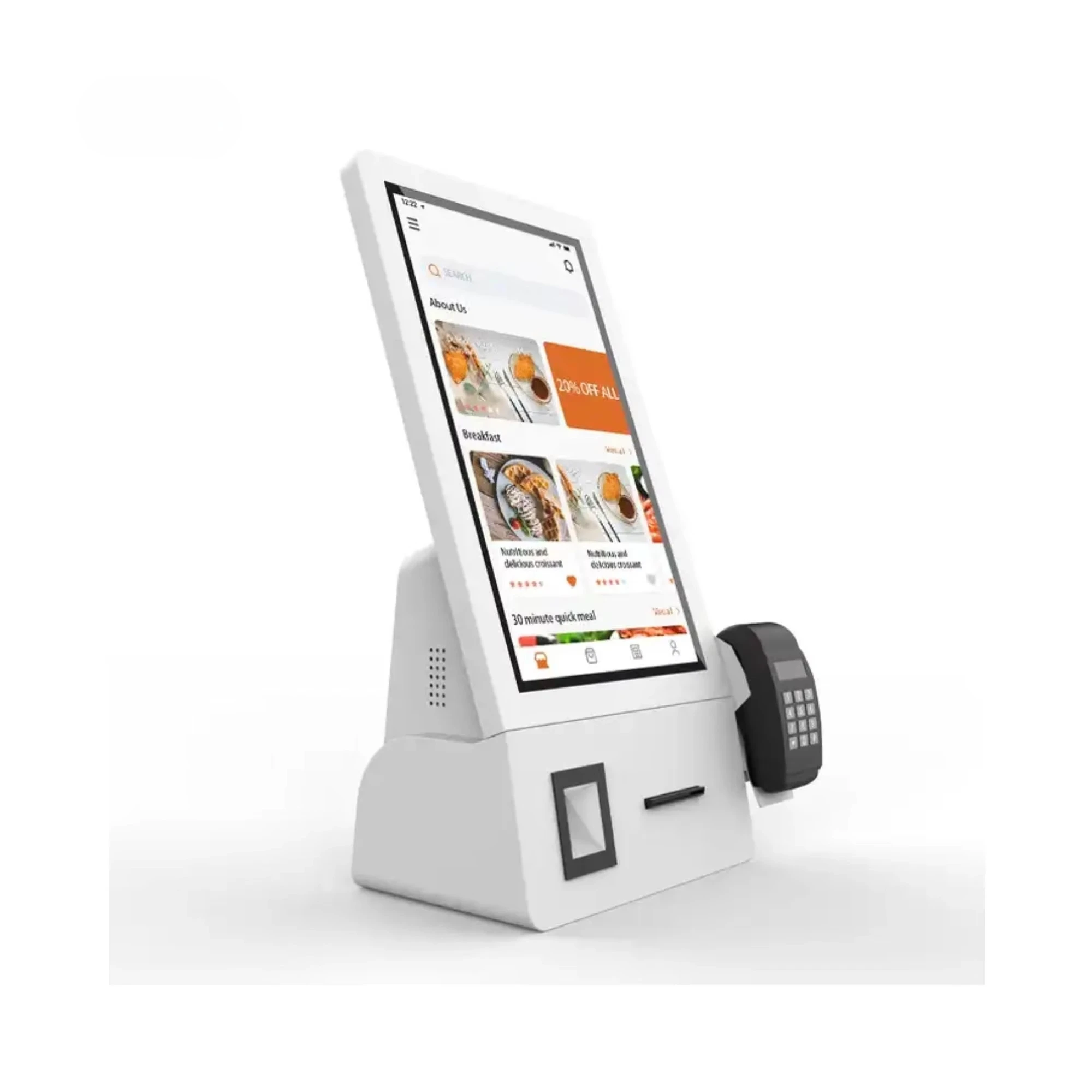 Touch screen scan code printing all-in-one machine restaurant kiosk panel Pc restaurant hospital self-service payment kiosk