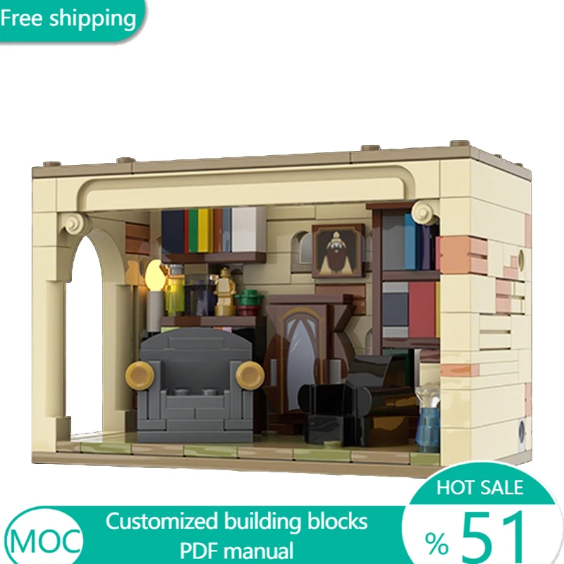 285 قطعة من مكعبات البناء المعيارية القابلة للتخصيص لغرفة موظفي الألعاب بتقنية الطوب البسيطة، نموذج شائع، لعبة DIY للأطفال وهدية للمهرجانات