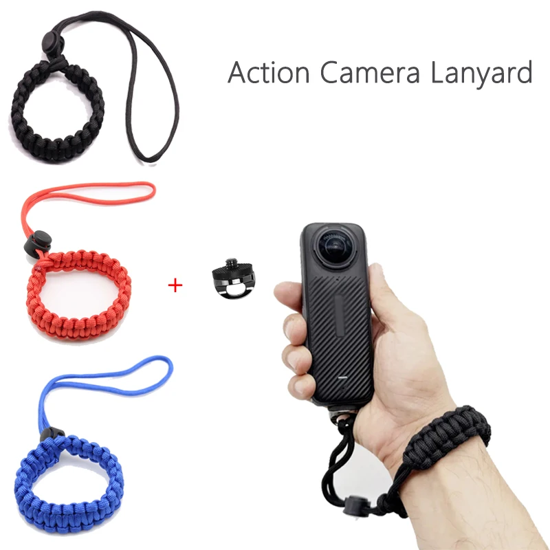 Action Camera Wrist Strap Lanyard Braided Nylon Anti-lost Hand Rope for Insta360 X3 X4 GoPro Hero 12 DJI Osmo Action 4