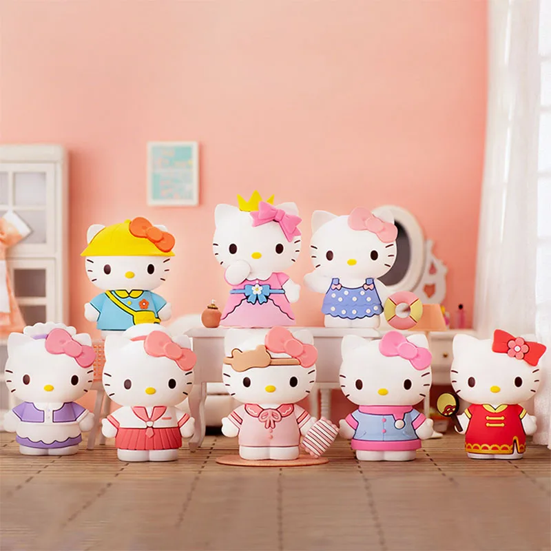 

Аниме фигурки героев Sanrio HelloKitty, игрушки, одежда, дневник, серия, шторка, ручная работа, модель, украшение, стикеры для ститча, детские