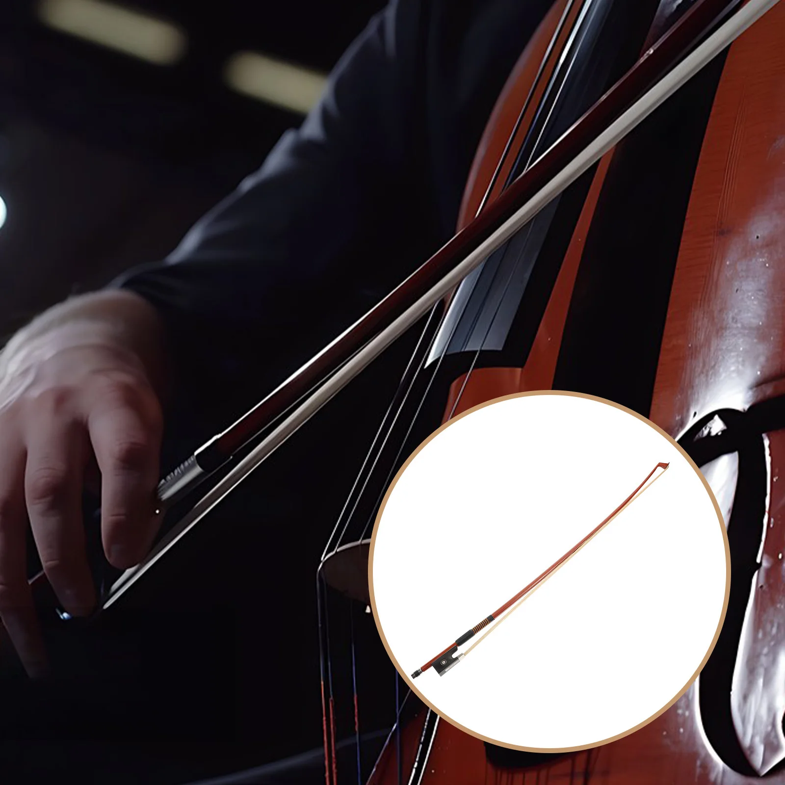 

Natural Horsehair Wooden Violin Bow Oxford Silk Grip Practice Bow for Beginners Students Orchestra Performance Violin Parts