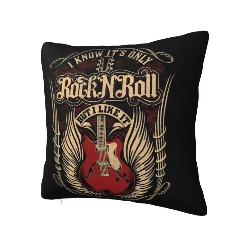 Rock And Roll Cushion Covers Heavy Metal Music Guitar Soft Nordic Throw Pillow Case for Sofa