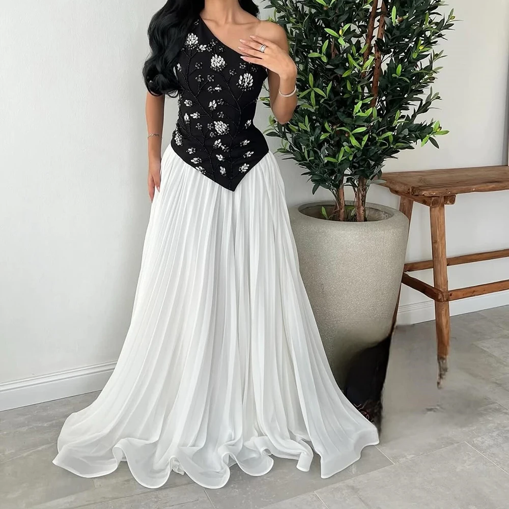 

Вечерние платья трапециевидной формы по индивидуальному заказу, длиной до пола, на одно плечо, без рукавов, платье для выпускного вечера, модное вечернее платье с открытой спиной и цветами