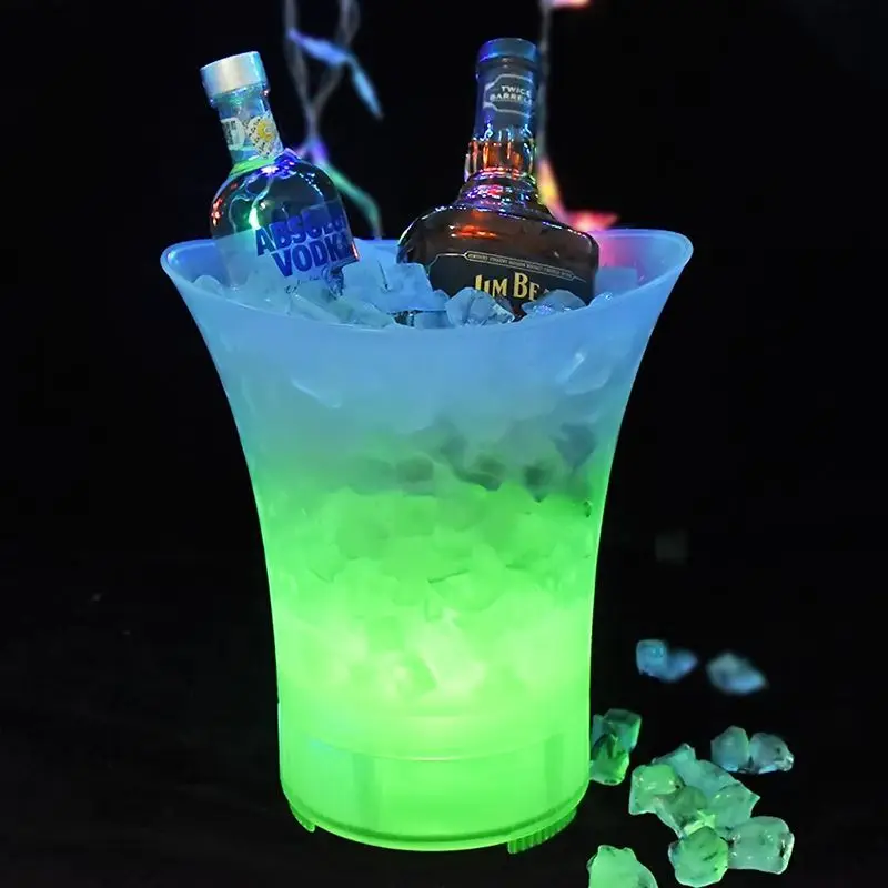 

Bar 5 liters Volume plastic led ice bucket color changing nightclubs LED light ice bucket Champagne wine beer ice bucket