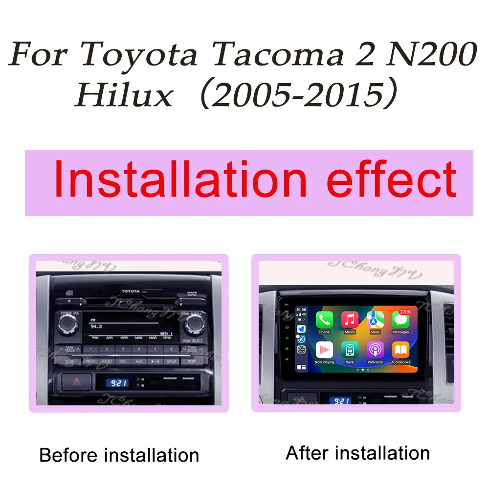 QLED Screen for Toyota Tacoma 2 N200 Hilux  2005 -  2015 Split Screen CarPlay DSP Stereo Car Radio Multimedia Player BT GPS Navi