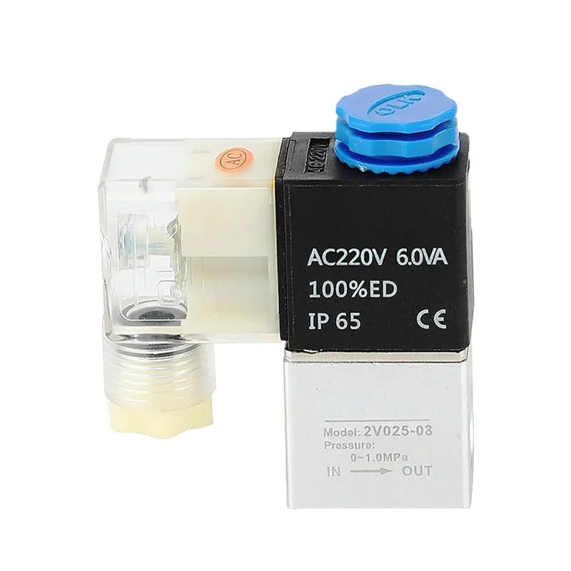 HLH 2V025-06 2V025-08 Solenoid Valve DC12V DC24V High-quality Solenoid Air Valve AC110V AC220V AC24V Normally Closed Control Val