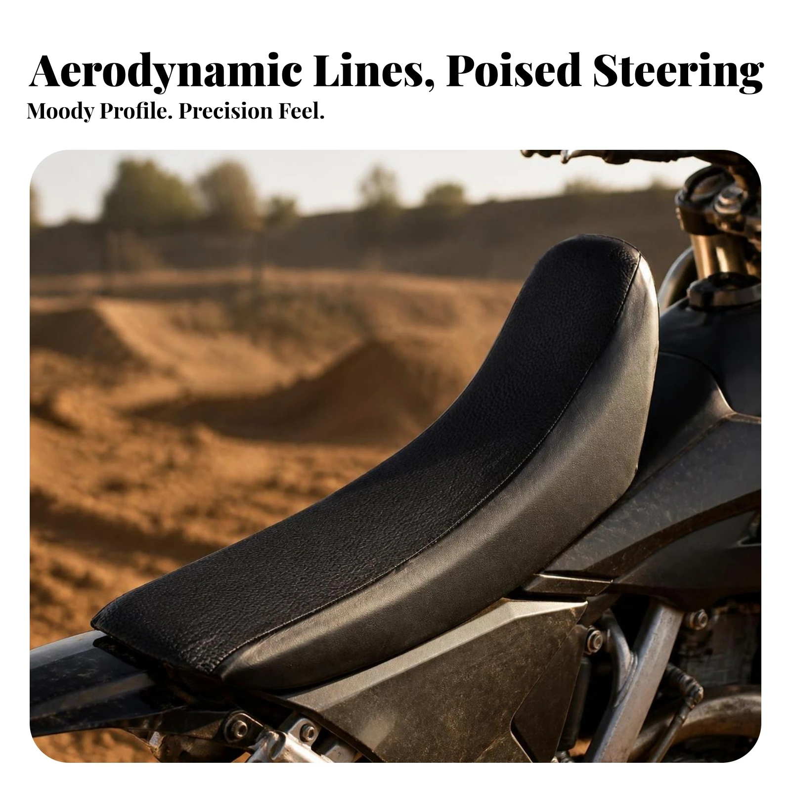 Dirt Bike Seat with Sponge Filling Faux-Leather off-Road Motorcycle Seat Supportive Soft for Riders, Trail Riding