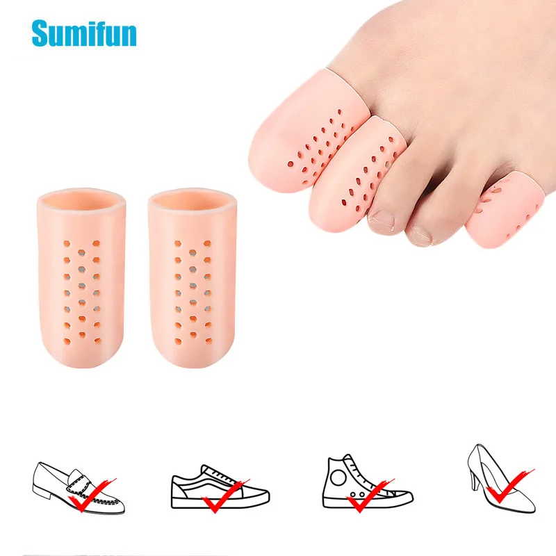 

2Pcs/Pair 6Types Color Silicone Toe Protective Sleeve Wear-Resistant Flexible Toe Corn Cover Pain Relief Stinging Foot Care Tool