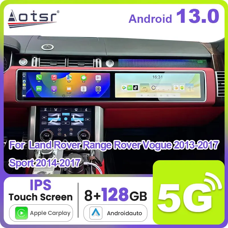 Android 12 8+128G 12.3 inch For Land Rover Range Rover Vogue 2013-2017/ Sport 2014-2017 Car Radio GPS Navigation