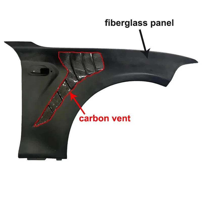 

Unpainted Fiberglass (Carbon Fiber Vent) Front Fenders M2 F87 2016-2021