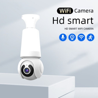 2MP/3MP Resolution E27 Bulb Camera Color Night Vision Wireless Design Wifi Surveillance with LED Bulb PTZ Smart Tracking