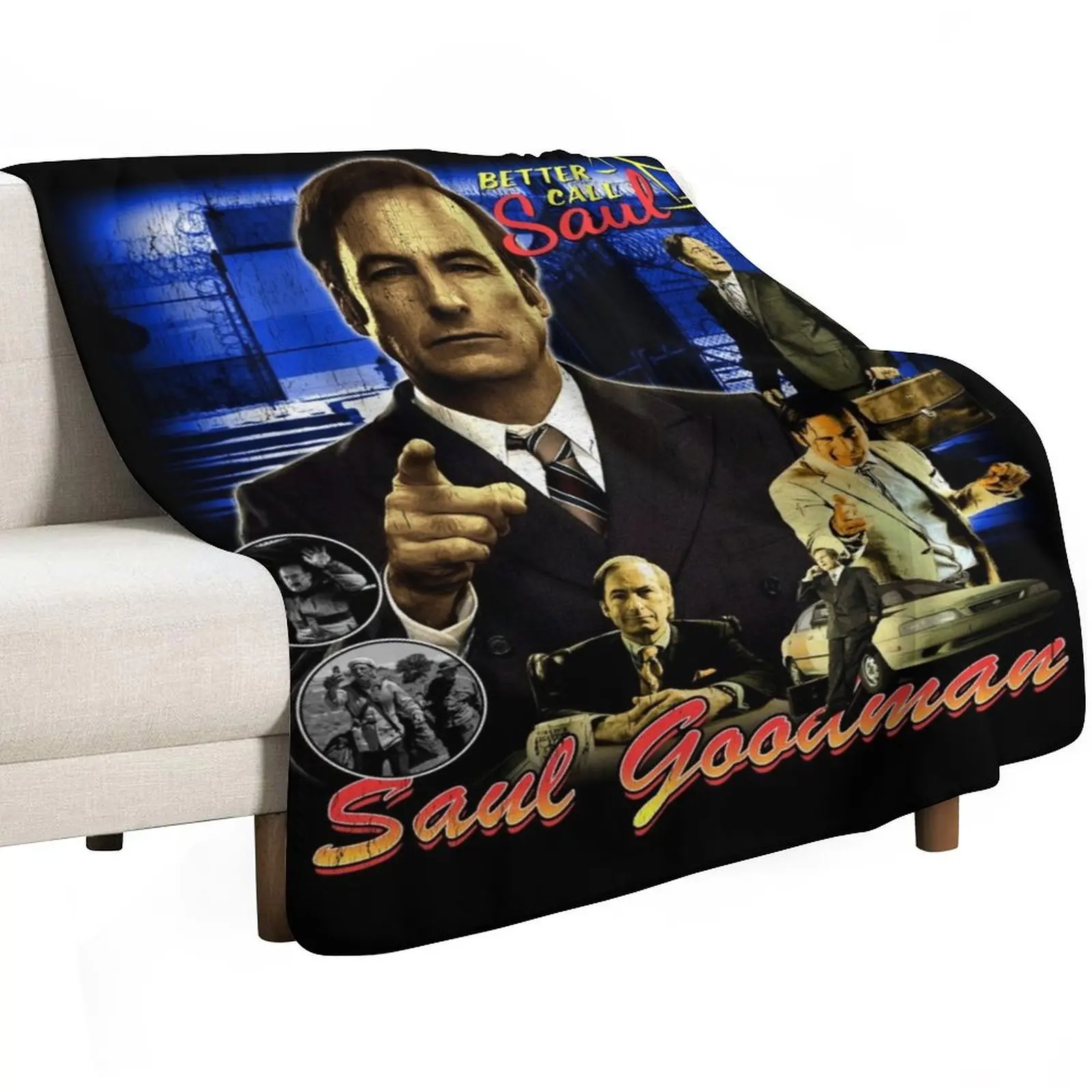 Saul goodman vintage 90s bootleg design Throw Blanket Flannels Flannel Comforter blankets and throws Polar Blankets