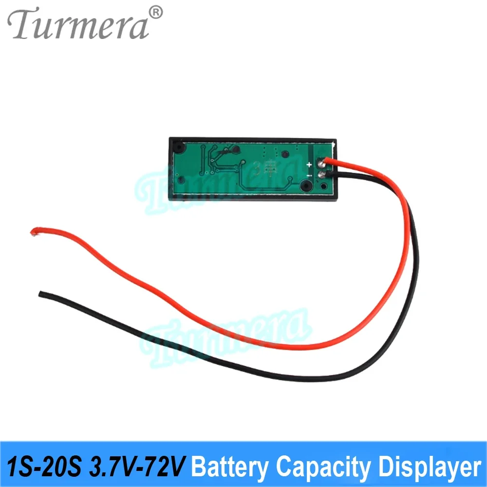 Turmera 1S-20S 3.7V-72V Battery Indicator Displayer with Switch Use in 12V 18V 24V 36V 48V 60V Lithium Battery Lifeo4 Lead-Acid