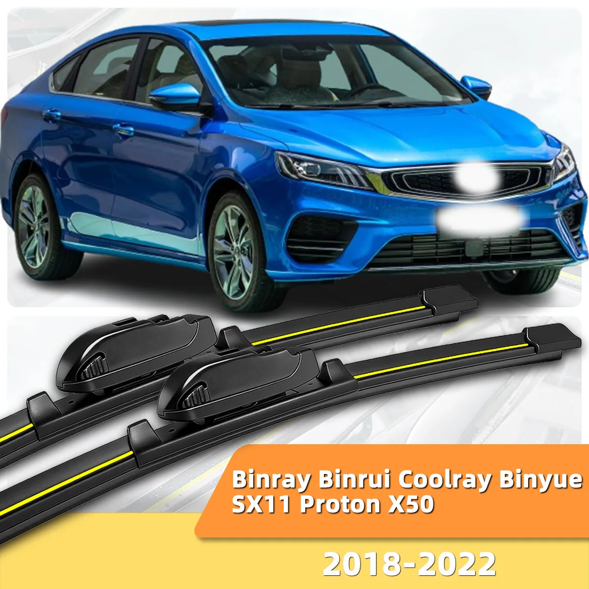 2 Stück Scheibenwischer für die Frontscheibe, geeignet für Geely Binray Binrui Coolray Binyue SX11 Proton X50 (2018-2022)