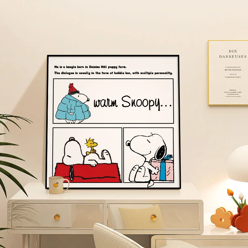 MINISO سنوبي اللوحة الزخرفية طلاء جدران غرفة الأطفال غرفة نوم غرفة الطعام جدارية اللوحة السرير قماش اللوحة #6