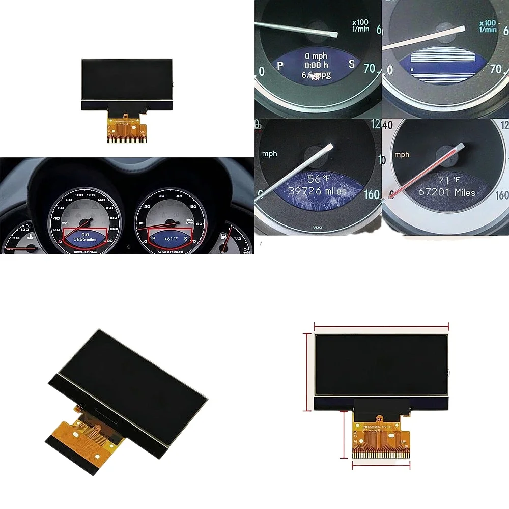 Display For Mercedes-Benz R230 SL350 SL500 SL600 SL55 SL65 AMG Instrument Cluster