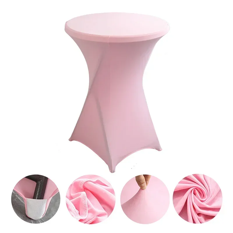 Hotel Bar Lycra Birthday Party Show Decoration Western Party Banquet Table Cloth Wedding Cover Cocktail Spandex Round High