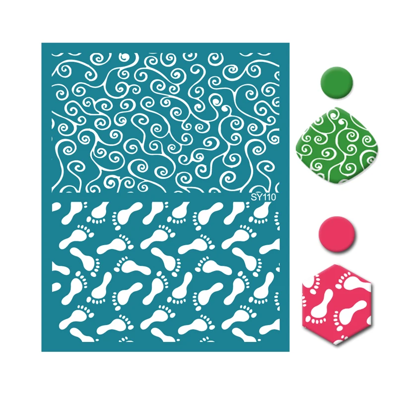 12x16cm Silk Screen Stencils for Polymer Clay Reusable Silkscreen Print Kit Mesh Stencils Transfer DIY Crafts Printing Jewelry