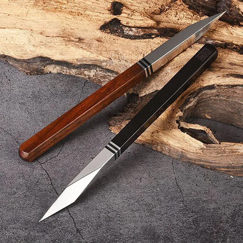 1Pcs Tea Knife Stainless Steel Damascus Pu Erh Tea By Hand Wooden Handle Pry Tea Cone Of Chinese Style Gift