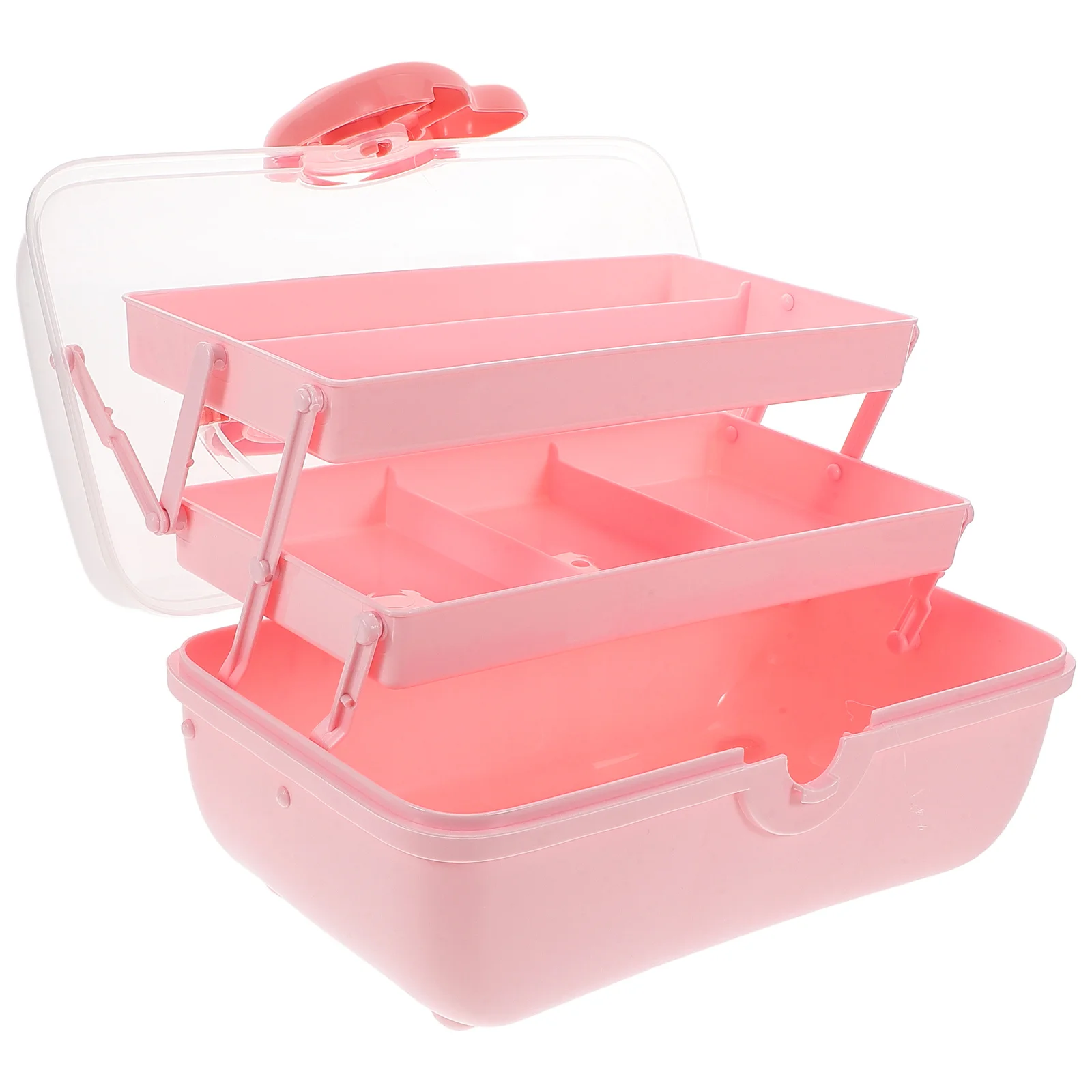 

Hair Accessories Organizer Box for 3 Tier Plastic Storage Container Multi-Compartment Jewelry Makeup Craft Box