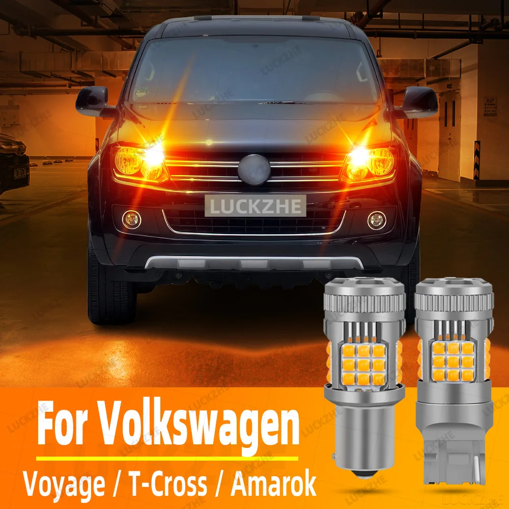 

2pcs Car LED Turn Signal Direction Indicator Lamp Lights Bulbs Amber Front/Rear For Volkswagen VW Voyage T-Cross C11 Amarok