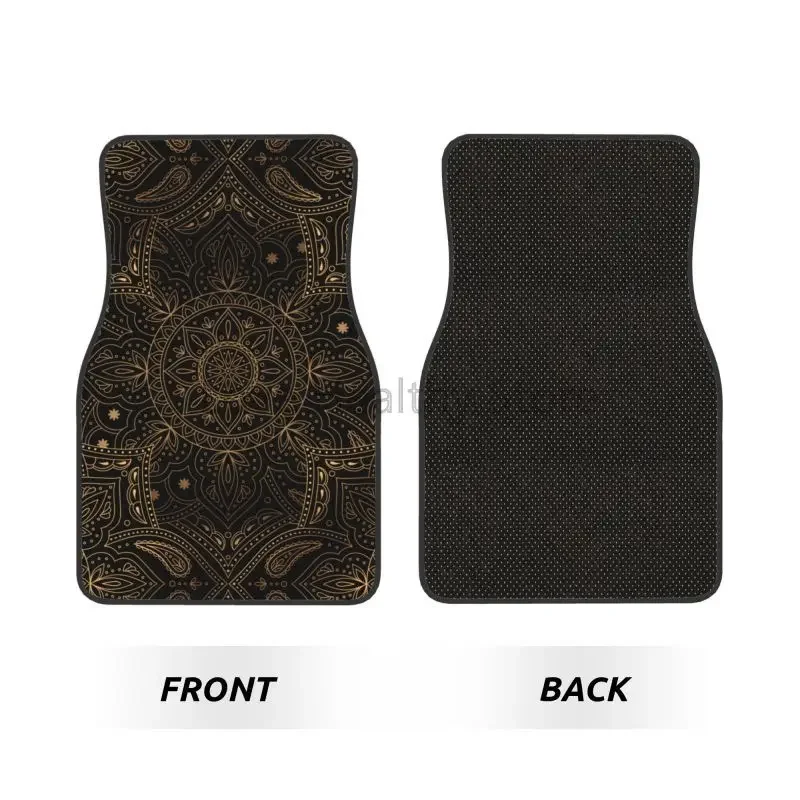 Oriental Mandala Royal Retro Floral Car Floor Mats Set of 4 Vehicle Front and Rear Non-Slip Foot Mats Auto Accessories Decor