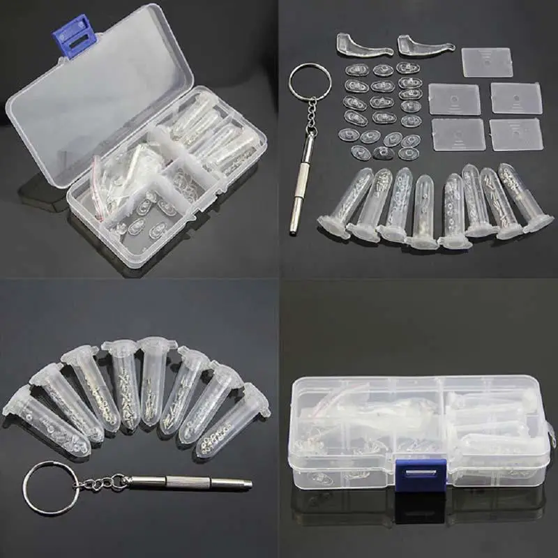 

1 Box Silicone Glasses Nose Pad Airbag Soft Air Non-Slip Air Cushion Boles with Screws Screwdrivers Eyeglasses Accessories