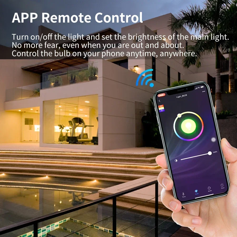 Imagem -06 - Lâmpada Led Inteligente com Controlo por Voz Regulável Wi-fi Siri Regulável Funciona com Alexa Google Home Homekit E27 12w