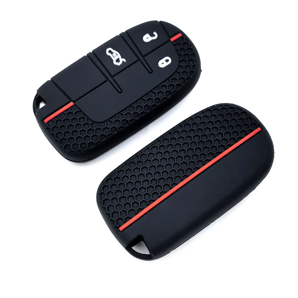 For Jeep Renegade Commander Cherokee Grand DODGE JCUV Fiat 500X Remote New Silicone Key Cover Cap Dodge Challenger Car Key Case