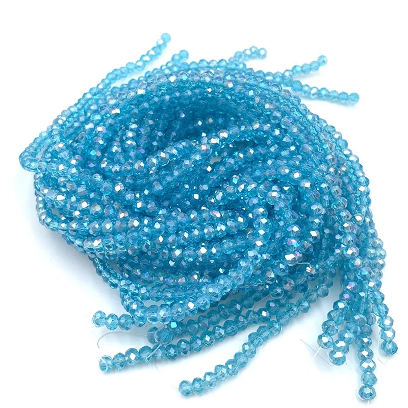 Glass Beads 2 3 4 6 8mm for Jewelry Making Flat Faceted Rondelle Loose Spacer Crystal Beads for Bracelets Necklace DIY #8651