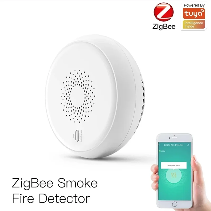 

Glomarket Tuya Smart Zigbee Smoke Detector Fire Alarm Sensor Detector Home Security System App Control Smoke Sensor