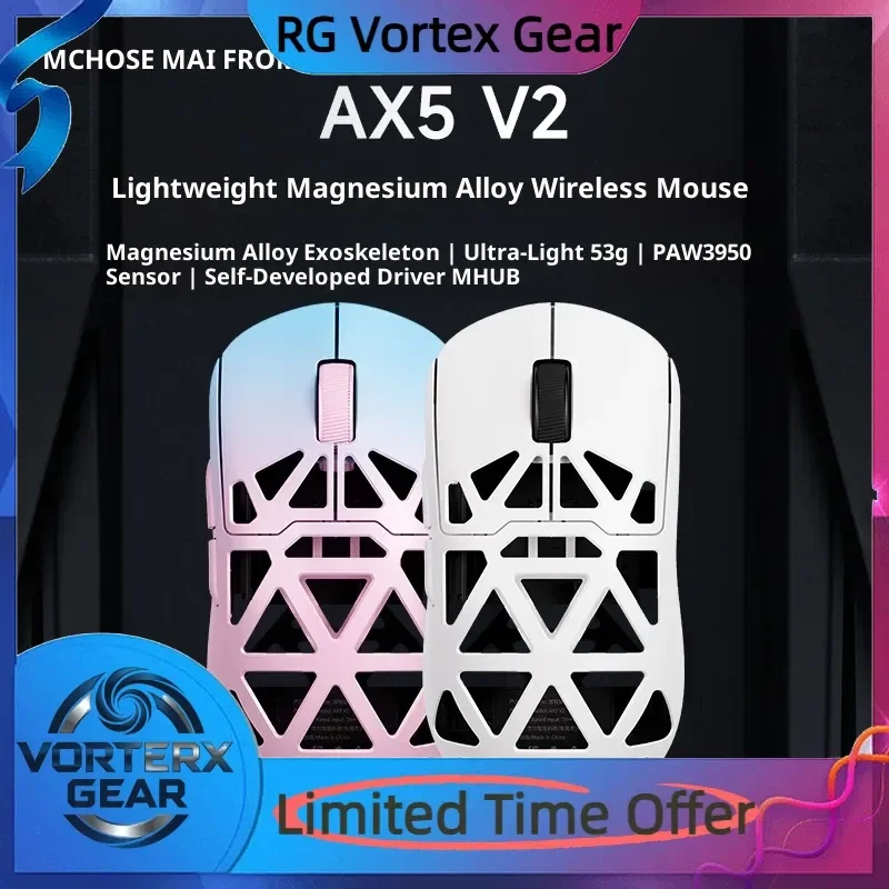 

Vortex Gear Mchose Ax5 V2 Mouse Magnesium Alloy Wireless 8k Game Bluetooth The Three Modes Paw3950 Lightweight Game Mouse