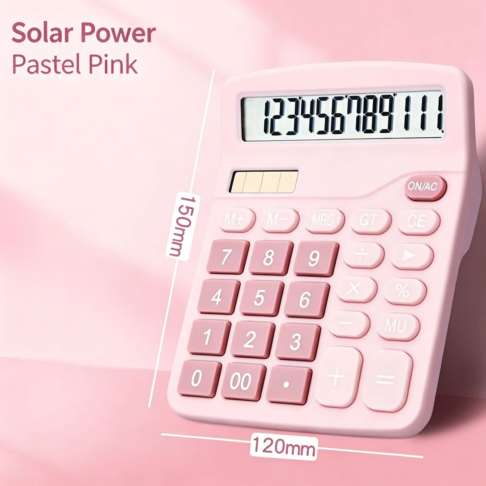 12 Digits Real Solar Calculator Dual Power Supply Large Screen Financial Accounting Desktop Computer Office Supplies Calculator