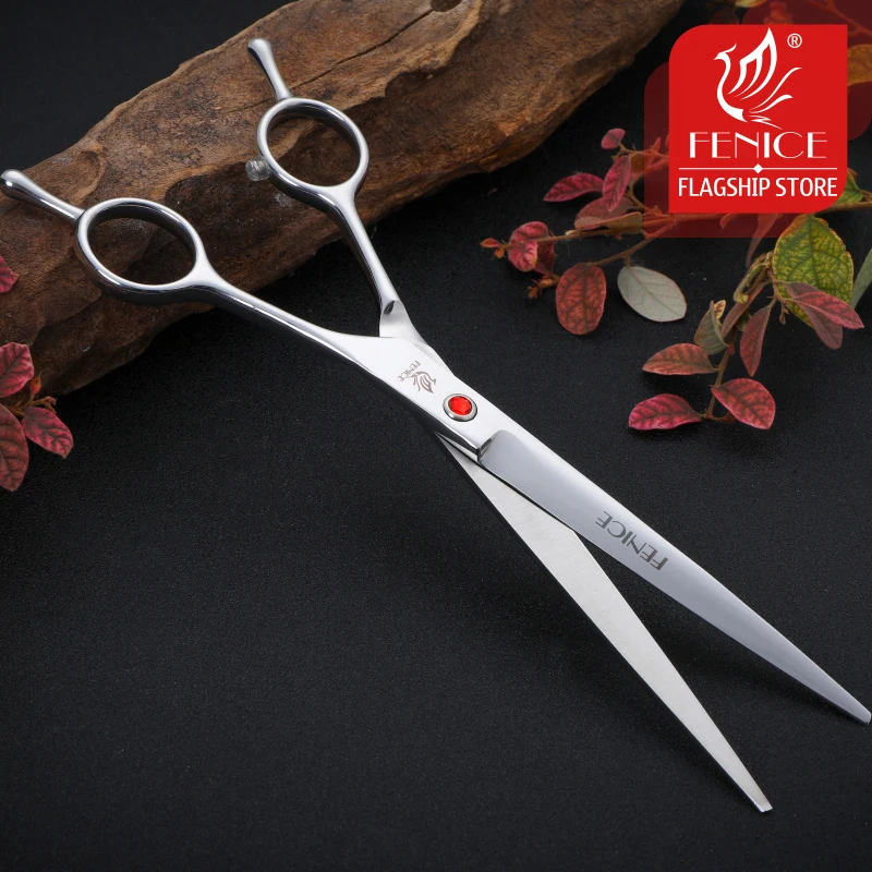 Fenice High quality stainless steel Pet Cutting Scissors 7.0 7.5 8.0 inch Dog Grooming pet products dog shears