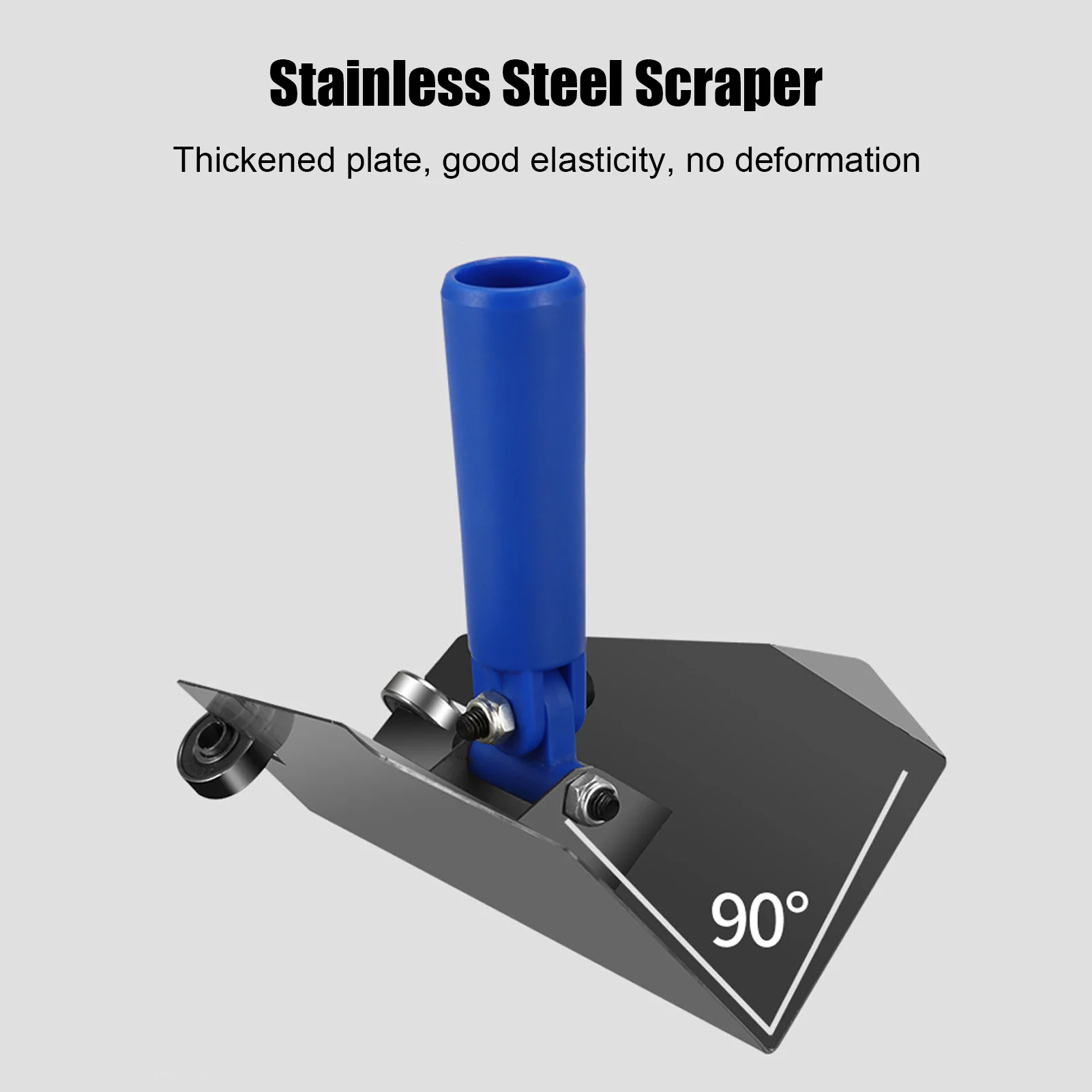 Right Angle Putty Scraper Wall  Scraper Aluminum Alloy Rod 360 Degree Rotation Stainless Steel Plate for Home Finishing