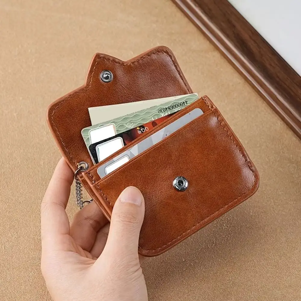 

Purse PU Leather Car Key Chain Heart Shaped Lightweight Card Holder Anti-magnetic Multi-card Small Wallet Travel