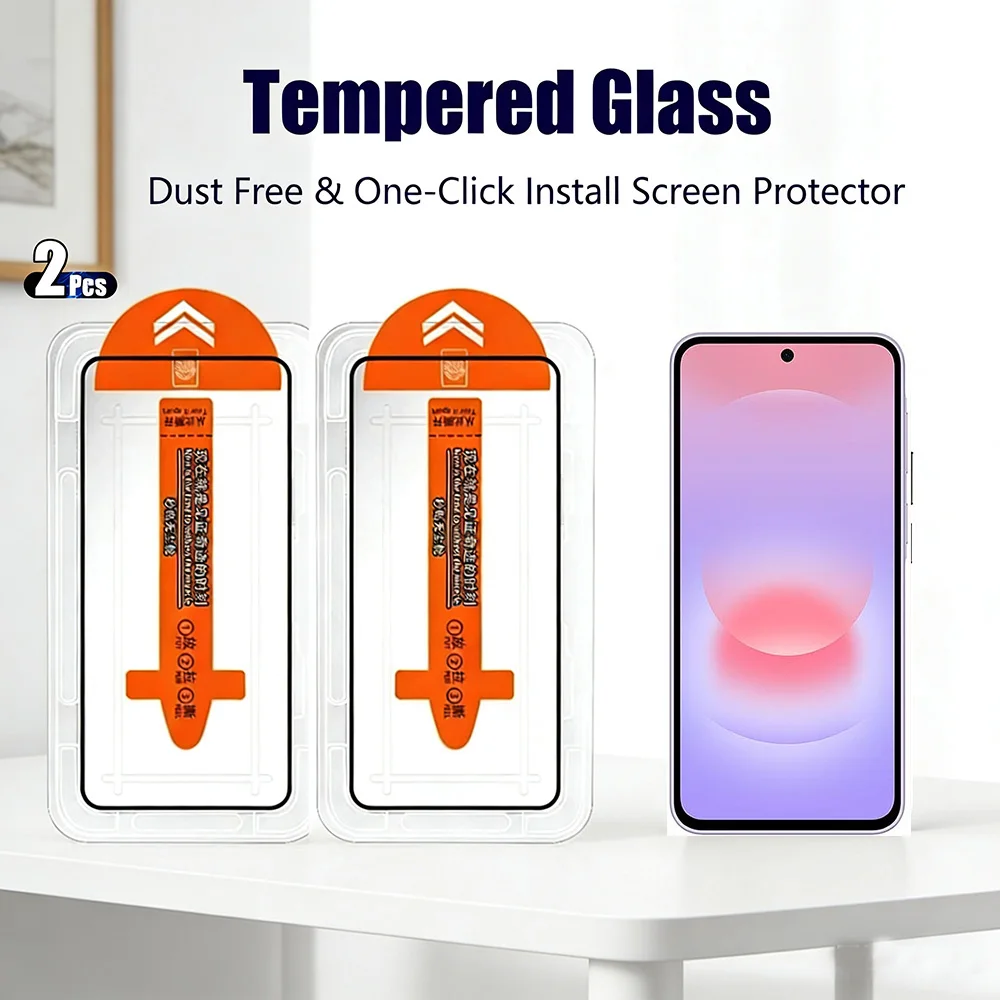 2pcs HD Screen Protector for Samsung S26 Ultra /S26 Edge /S26 Plus /S26 /S26+ / A27 /A57 / A37 Tempered Glass Dust-Proof Install