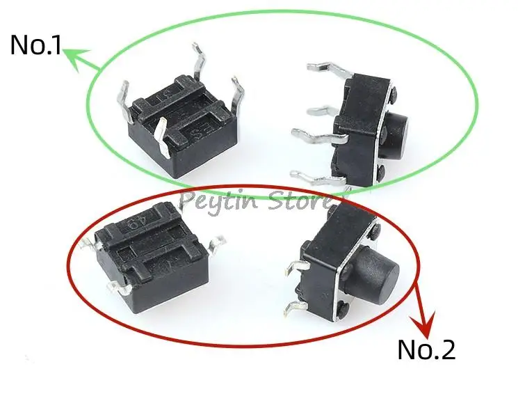 20Pcs 6x6x4.3/5/6/7~15mm 4-pin Patch or In-line Inching Button Touch Switch