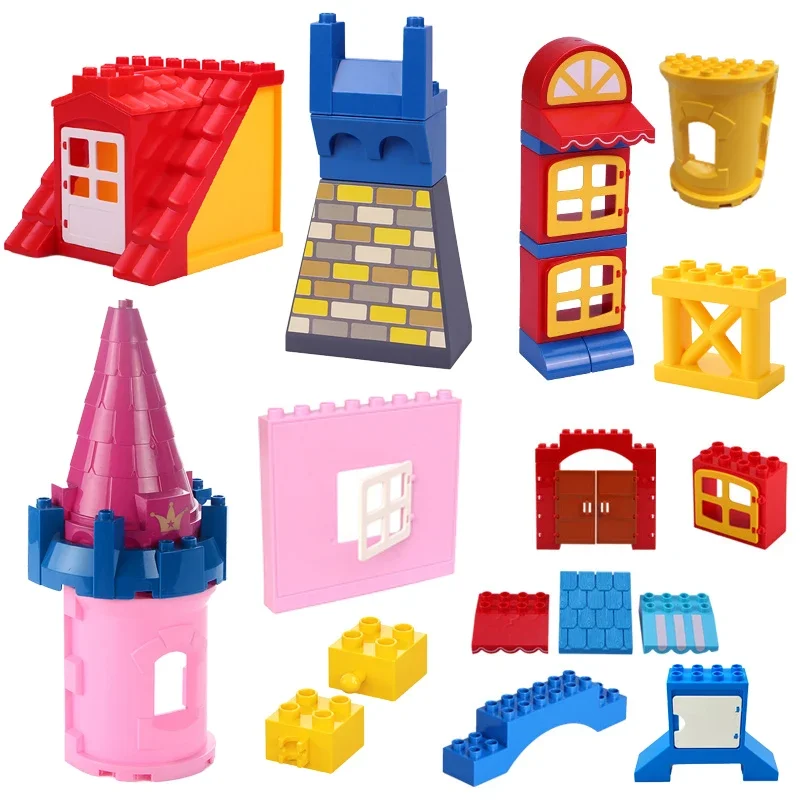 Big Building Blocks Amusement Accessory BridgeAwning Cylinder Hill-type Compatible Big Brick Particle City DIY Toys Kids Gifts