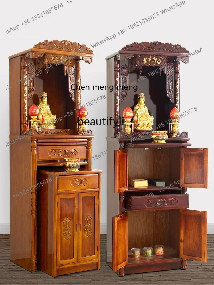

E153 Chinese modern Buddhist cabinet Buddhist aar solid wood shrine table for household use