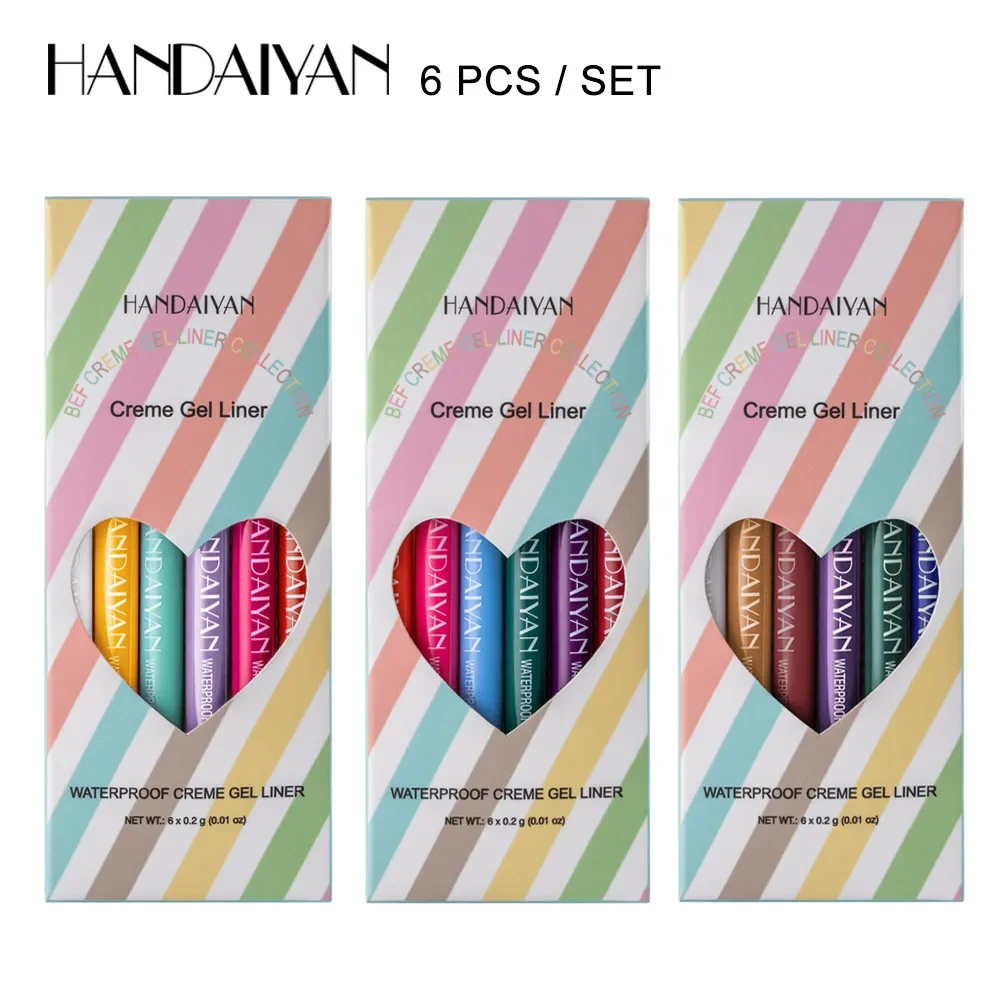 ขายร้อน HANDAIYAN 6 อายไลเนอร์โรตารี่กันน้ํา Non-halo สีอายไลเนอร์ชุดดินสอ