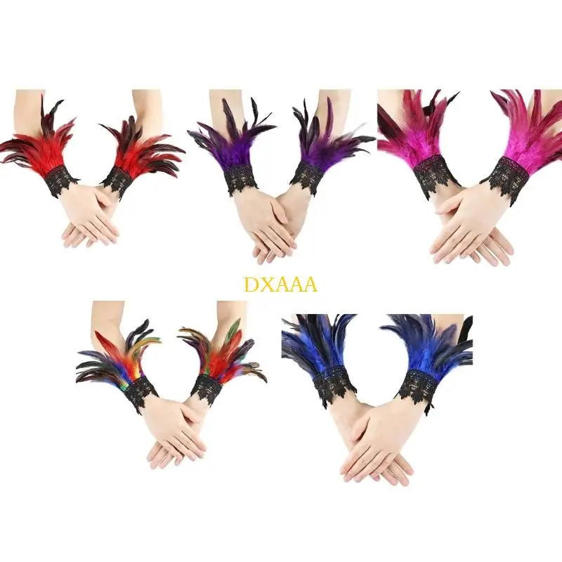 

DXAA колье с перьями, воротник с запахом на шею, готический викторианский кружевной воротник, подарки