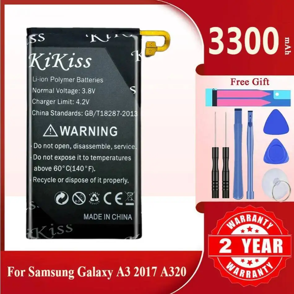 

3300Mah Kikiss Battery EB-BA320ABE For Samsung Galaxy A3 2017 A320 A320F SM-A320F