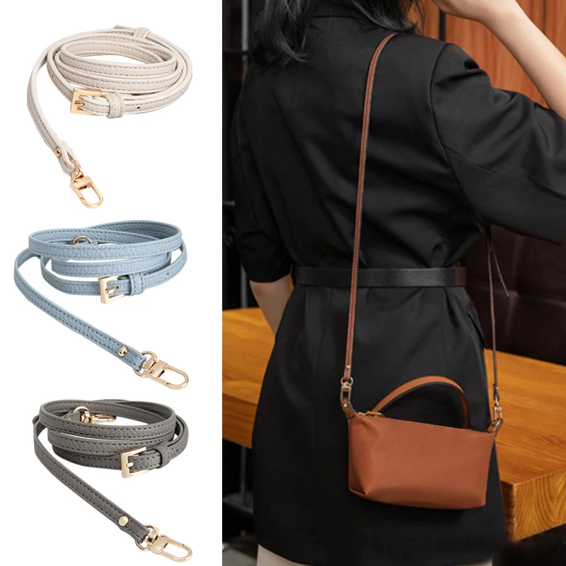 

New 100-120cm Long PU Leather Shoulder Bag Strap 0.9CM Wide Bag Strap For Crossbody DIY Replacement Purse Handle For Bag Belts