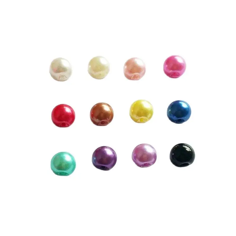 100pcs/lot 8mm Mixed 12 color imitation pearl buttons for sewing handmade loose buttons Sewing accessories decorative buttons