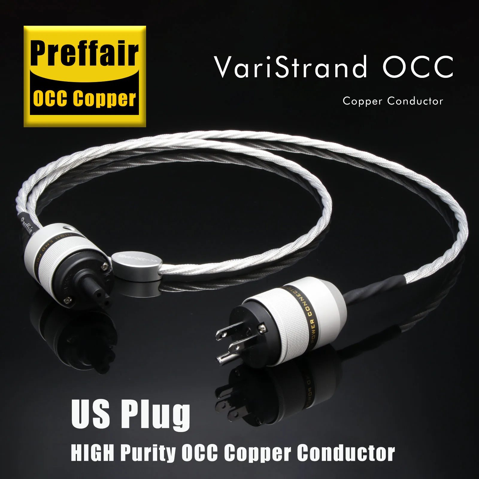 

OCC Copper C7 Figure8 AC Power Cable 7N Single-Crystal Copper Silver Plated Audio power supply cable 12AWG