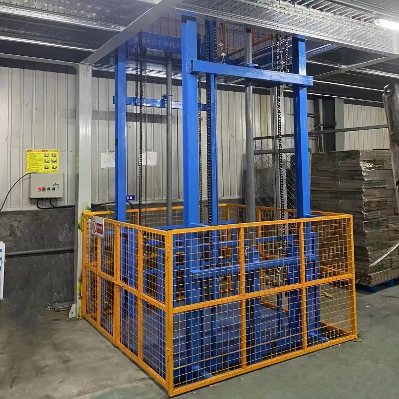 Industrial Guide Rail Goods Lift for Logistics Center Pallet Storage Warehouse and Vertical Cargo Handling Solutions
