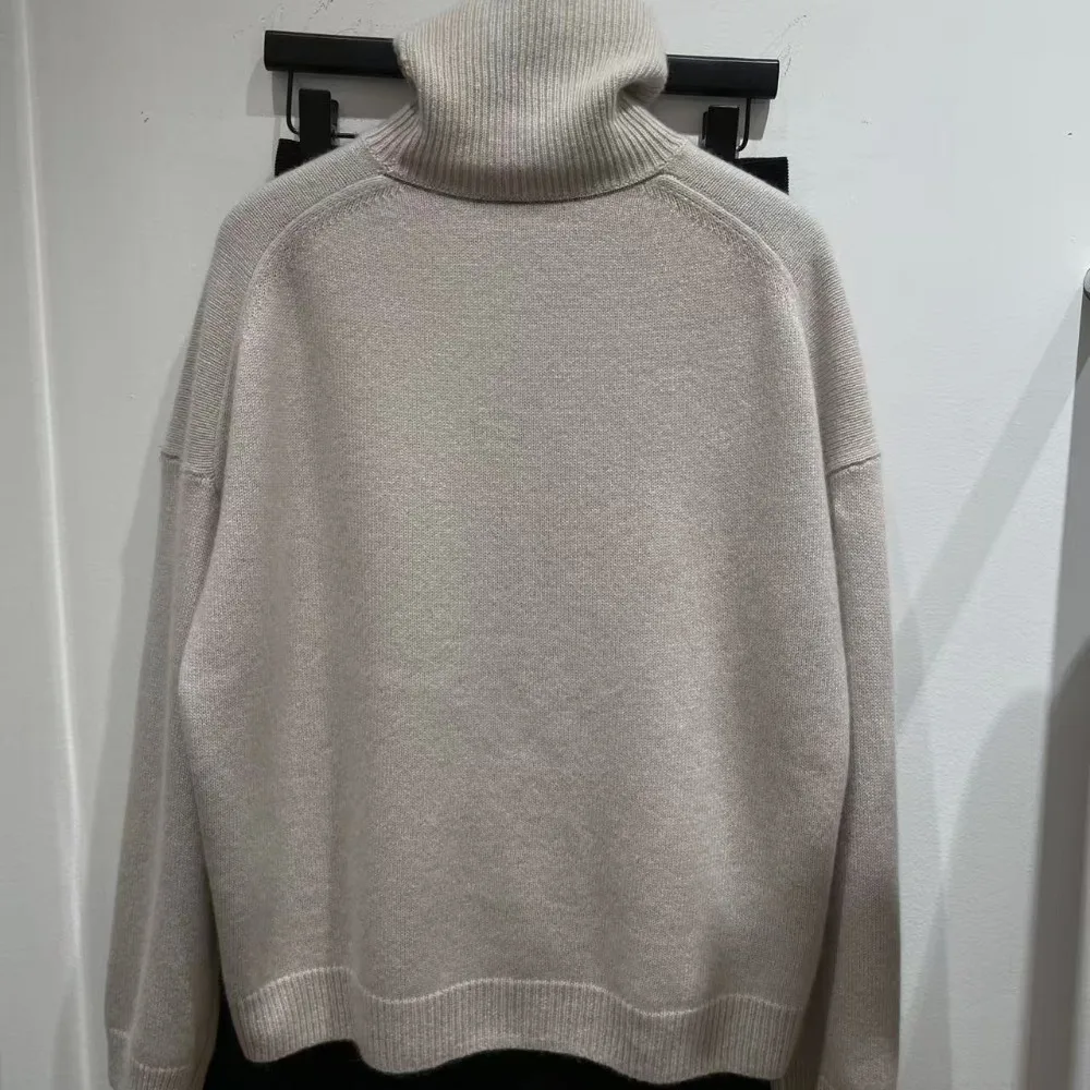 Cashmere Turtleneck Cashmere Sweater Long-sleeved Top Loose Knitted Sweater for Women